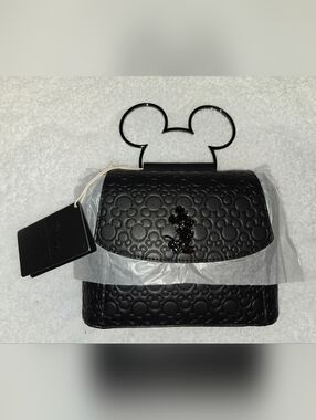 Loungefly Black Embossed Mickey Handle Shoulder Bag